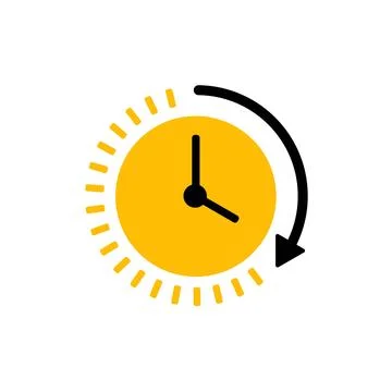 Clock icon. Passage time icon with arrow. vector illustration Stock Illustration