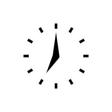 Clock icon with points in flat style. Clock arrows Stock Illustration