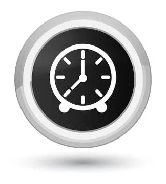 Clock icon prime black round button Illustrazione stock