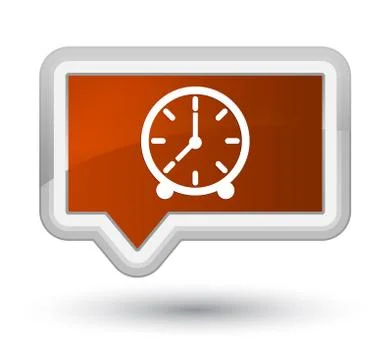 Clock icon prime brown banner button Illustrazione stock