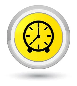 Clock icon prime yellow round button Stock Illustration