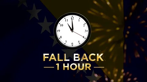 A clock icon representing daylight saving time change with fall back one ho.. Stock Footage 346541940