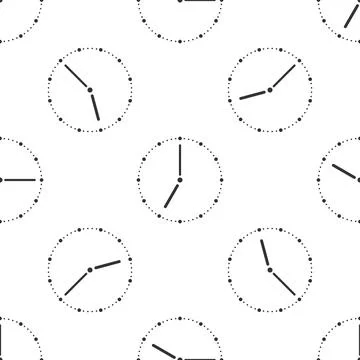 Clock icon seamless pattern on white background. Vector Illustration Stock Illustration
