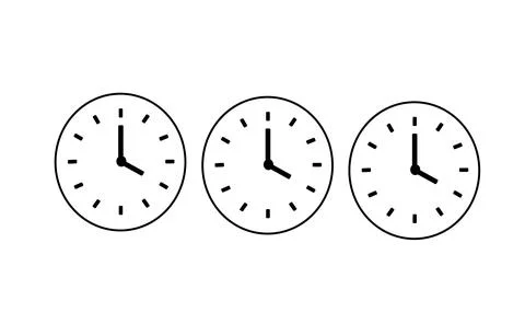 Clock icon set. Hours dial. Watch time. Business deadline. Stock Illustration