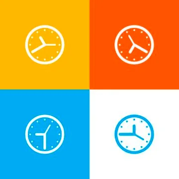 Clock Icon Set Stock Illustration