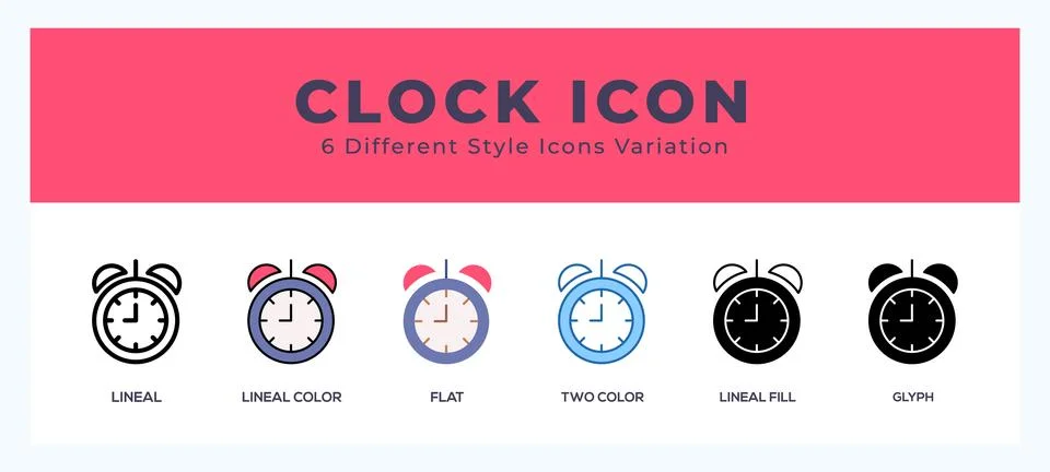 Clock icon set pack vector illustration. 스톡 일러스트
