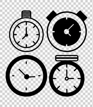 Clock icon set, time icon, clock vector, watch icon, watch symbol Stock Illustration