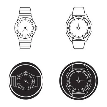 Clock icon set vector Stock Illustration