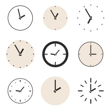 Clock icon set vector illustration isolated on white background Stock Illustration
