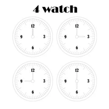 Clock Icon Set Vector - Isolated Vector Illustration. Stock Illustration