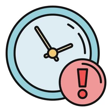 Clock icon showing deadline approaching with alert イラスト素材