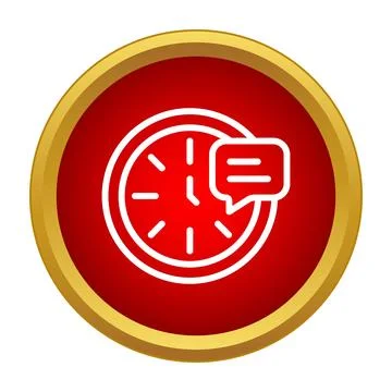 Clock icon showing notification message alert reminder Stock Illustration