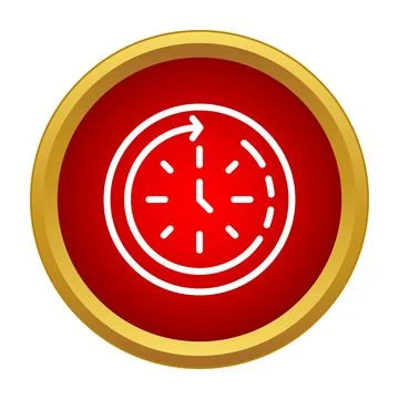 Clock icon showing a refresh or recycle time symbol Illustrazione stock