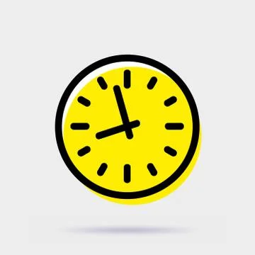 Clock icon. Simple vector sign isolated on gray background イラスト素材