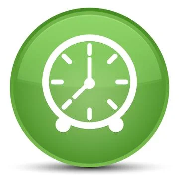 Clock icon special soft green round button Stock Illustration