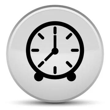 Clock icon special white round button Stock Illustration