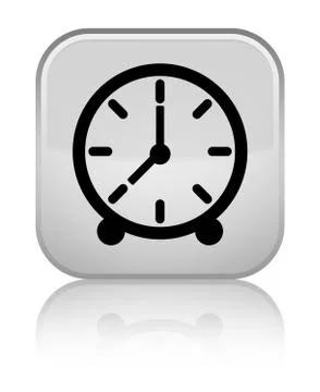 Clock icon special white square button 스톡 일러스트