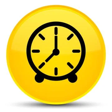 Clock icon special yellow round button 스톡 일러스트