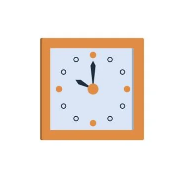 Clock Icon Square Wall Clock Showing Time Vector Illustrazione stock