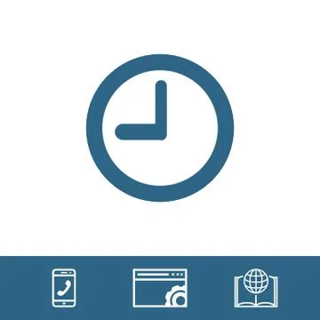 Clock icon stock vector illustration flat design Stockillustratie