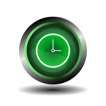 Clock icon symbol glossy vector Stock Illustration