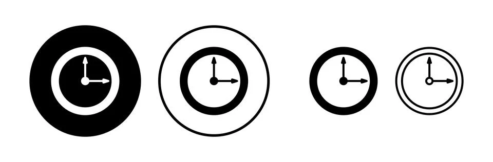 Clock icon. Time icon vector. Clock icon in trendy flat style isolated Stock Illustration