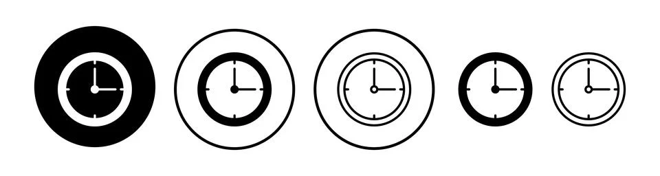 Clock icon. Time icon vector. Clock icon in trendy flat style isolated Stock Illustration