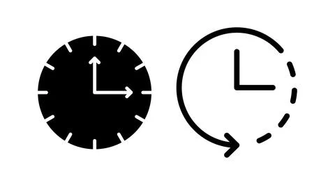 Clock icon. Time icon vector. Clock icon in trendy flat style isolated Stock Illustration