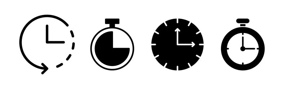 Clock icon. Time icon vector. Clock icon in trendy flat style isolated Stock Illustration