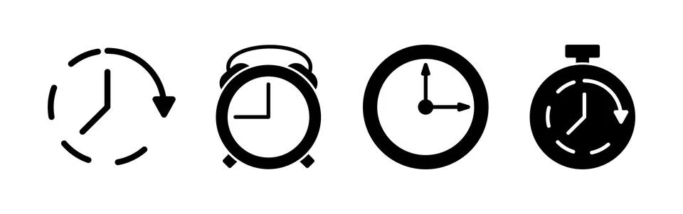 Clock icon. Time icon vector. Clock icon in trendy flat style isolated Stock Illustration