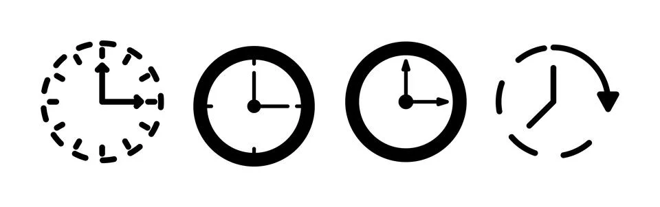 Clock icon. Time icon vector. Clock icon in trendy flat style isolated Illustrazione stock