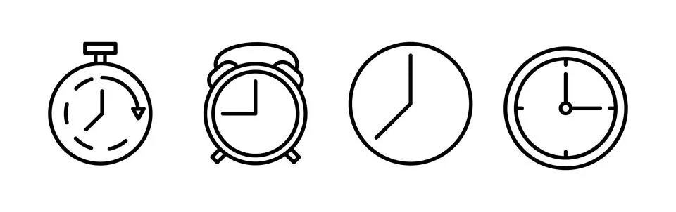 Clock icon. Time icon vector. Clock icon in trendy flat style isolated Stock Illustration