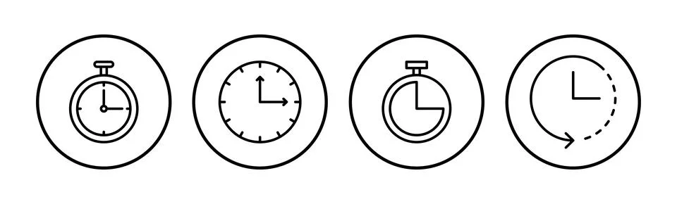 Clock icon. Time icon vector. Clock icon in trendy flat style isolated Stock Illustration