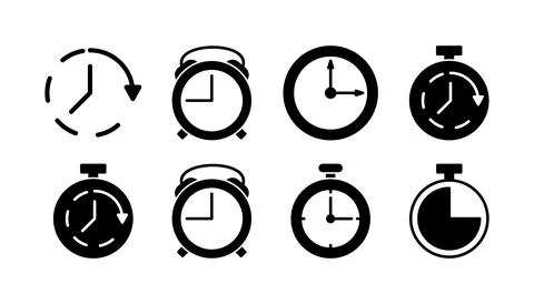 Clock icon. Time icon vector. Clock icon in trendy flat style isolated Stock Illustration