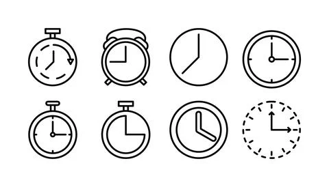 Clock icon. Time icon vector. Clock icon in trendy flat style isolated Stock Illustration