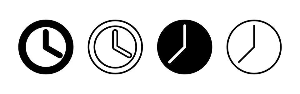 Clock icon. Time icon vector. Clock icon in trendy flat style isolated Stock Illustration