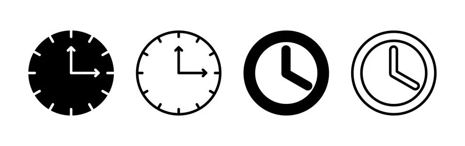 Clock icon. Time icon vector. Clock icon in trendy flat style isolated Stock Illustration