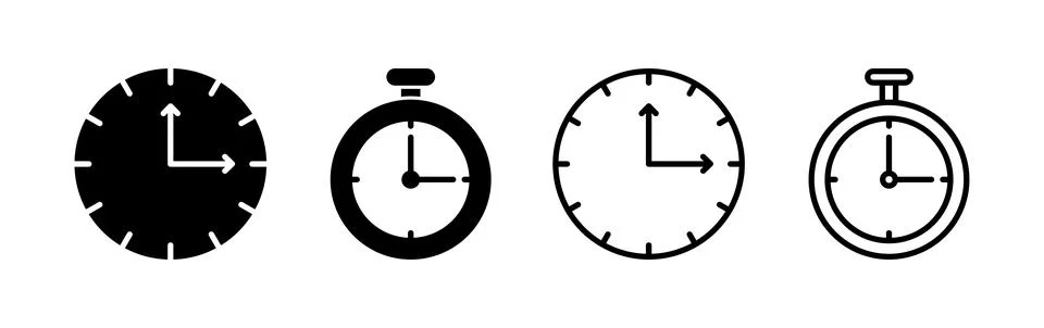 Clock icon. Time icon vector. Clock icon in trendy flat style isolated Stock Illustration