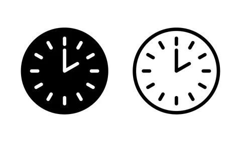 Clock icon. Time icon vector. Clock icon in trendy flat style isolated Ilustración de archivo