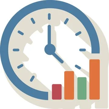 Clock icon for time management analytics Stock-Illustration