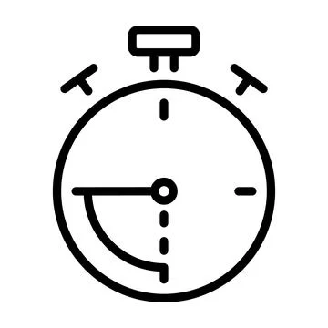 Clock icon. Time pictogram. Flat symbol for web. Line stroke. Isolated on whi Stock Illustration