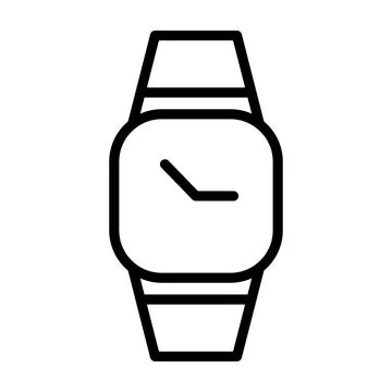Clock icon. Time pictogram. Flat symbol for web. Line stroke. Isolated on whi Stock Illustration