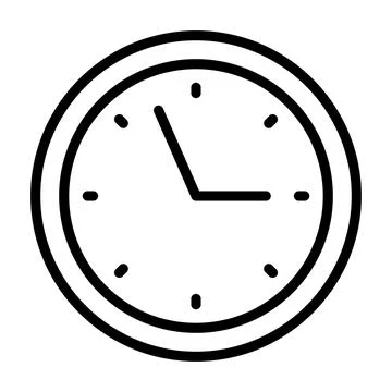 Clock icon. Time pictogram. Flat symbol for web. Line stroke. Isolated on whi Stock Illustration
