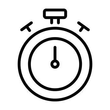 Clock icon. Time pictogram. Flat symbol for web. Line stroke. Isolated on whi Stock Illustration