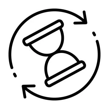 Clock icon. Time pictogram. Flat symbol for web. Line stroke. Isolated on whi Stock Illustration