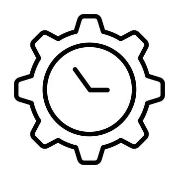 Clock icon. Time pictogram. Flat symbol for web. Line stroke. Isolated on whi Stock Illustration