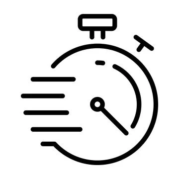 Clock icon. Time pictogram. Flat symbol for web. Line stroke. Isolated on whi Stock Illustration