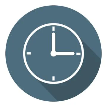 Clock Icon. Time Symbol. Outline Flat Style. Vector illustration. Stock Illustration