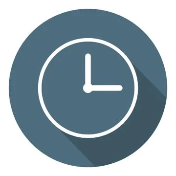 Clock Icon. Time Symbol. Outline Flat Style. Vector illustration. Stock Illustration