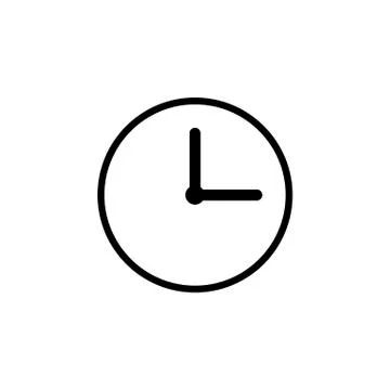Clock icon. Time symbol. Outline simple style. Vector illustration for design. Stock Illustration